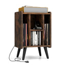 Vinyl Record Storage Turntable Stand with 4 Open Shelves