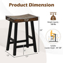 24 Inch Solid Wood Saddle-Seat with Curved Seat Surface and Comfortable Footrests
