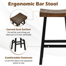 24 Inch Solid Wood Saddle-Seat with Curved Seat Surface and Comfortable Footrests