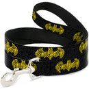 Dog Leash - Zebra Bat Signal Black/Gray/Yellow/Black