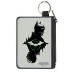 Canvas Zipper Wallet - MINI X-SMALL - The Batman Movie Batman and Riddler Poses and Logos Cityscape Grays Black Green