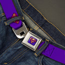 Bizzaro Logo Full Color Blue Seatbelt Belt - Bizzaro Logo w/Bizzaro Pose Webbing