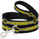 Dog Leash - BATMAN/Bat Signal Triple Stripe Black/White/Yellow