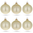Set of 6 Champagne Solid Color Glass Christmas Ornaments 3.25 Inches