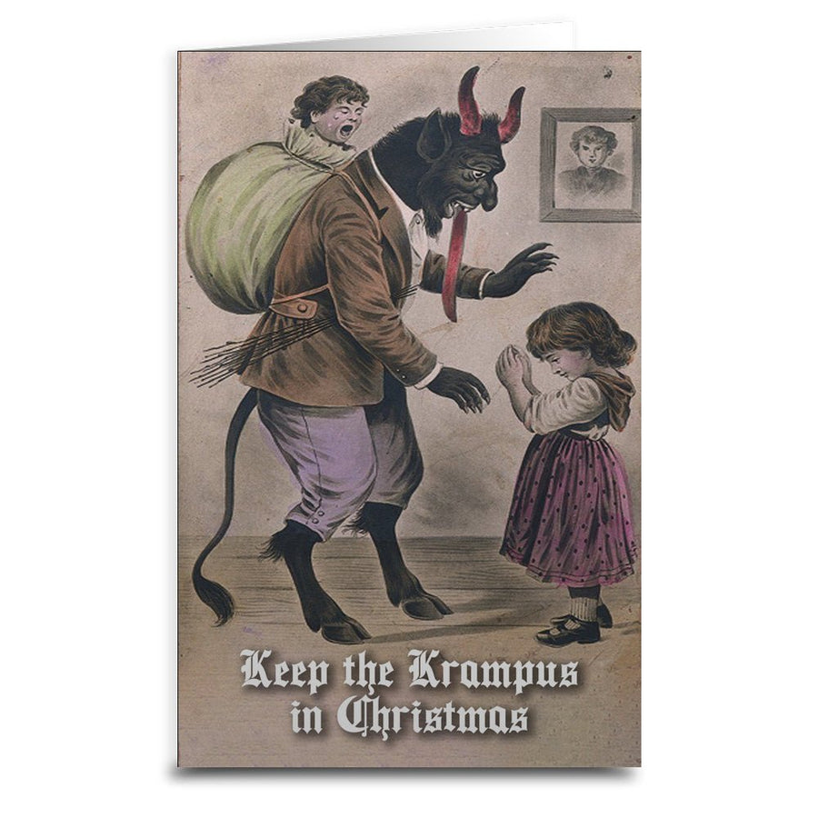 Keep the Krampus in Christmas Greeting Card