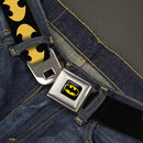 Batman Full Color Black Yellow Seatbelt Belt - Bat Signal-1 Black/Yellow Webbing