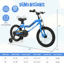 18 Inch Kids Bike LED Lighted Adjustable with Training Wheels for 4-8 Years Old Kids-18 inches