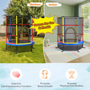 55 Inch Kids Recreational Trampoline Bouncing Jumping Mat with Enclosure Net