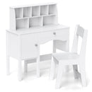Kids Study Desk and Chair Set with Chair Hutch and Storage Cabinet for 3+ Years Old