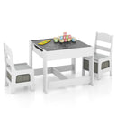 Kids Table Chairs Set With Storage Boxes Blackboard Whiteboard Drawing