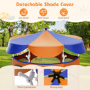 64 Inch Kids Trampoline with Detachable Canopy and Safety Enclosure Net
