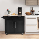 Heavy Duty Rolling Kitchen Cart with Tower Holder and Drawer