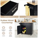 Heavy Duty Rolling Kitchen Cart with Tower Holder and Drawer