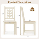 Kitchen Side Dining Chair Set of 2 with Rubber Wood Frame