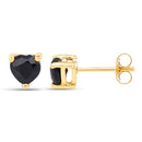 0.70 Carat Genuine Black Sapphire 14K Yellow Gold Earrings