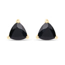 0.70 Carat Genuine Black Sapphire 14K Yellow Gold Earrings