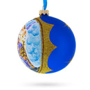Divine Angels and Holy Family Admiring Jesus Nativity Scene Glass Ball Christmas Ornament 4 Inches