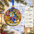 Serene Baby Jesus Sleeping Nativity Scene Glass Ball Christmas Ornament 4 Inches
