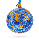 Majestic Firebird Amidst Hyacinth Flowers Glass Ball Christmas Ornament