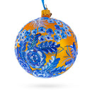 Majestic Firebird Amidst Hyacinth Flowers Glass Ball Christmas Ornament