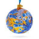 Majestic Firebird Amidst Hyacinth Flowers Glass Ball Christmas Ornament