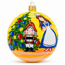 Nutcracker and Clara Glass Ball Christmas Ornament 4 Inches
