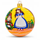 Nutcracker and Clara Glass Ball Christmas Ornament 4 Inches