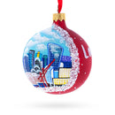 London City Modern Skyline, United Kingdom Glass Ball Christmas Ornament 3.25 Inches