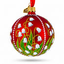 1898 Lilies of the Valley Royal Glass Ball Christmas Ornament 3.25 Inches
