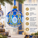 1908 Regal Alexander Palace Royal Glass Ball Christmas Ornament 3.25 Inches