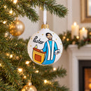 Spiritual Pastor in the Church Glass Ball Christmas Ornament 3.25 Inches