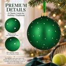 Girl Playing Tennis Glass Ball Christmas Ornament 3.25 Inches
