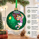Girl Playing Tennis Glass Ball Christmas Ornament 3.25 Inches