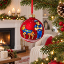 Police Officer and K9 Partner Glass Ball Christmas Ornament 3.25 Inches