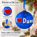 I Love Dancing Glass Ball Christmas Ornament 3.25 Inches