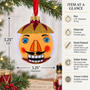 Nutcracker Glass Ball Christmas Ornament 3.25 Inches
