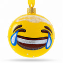 Laughing Facial Expressions Glass Ball Christmas Ornament 3.25 Inches