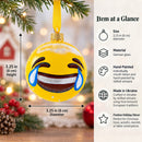 Laughing Facial Expressions Glass Ball Christmas Ornament 3.25 Inches
