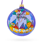 Happy Birthday Blown Glass Ornament 4 Inches