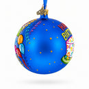 Happy Birthday Balloons & Cupcakes Glass Ball Christmas Ornament 4 Inches