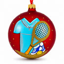 Tennis Glass Ball Christmas Ornament 4 Inches