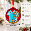 Tennis Glass Ball Christmas Ornament 4 Inches