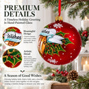 Three Bells Glass Ball Christmas Ornament 4 Inches