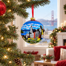 I love San Francisco, California Glass Ball Christmas Ornament 4 Inches