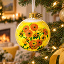 1887 'Sunflowers' by Vincent Van Gogh Glass Ball Christmas Ornament 4 Inches