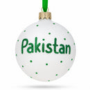Flag of Pakistan Glass Ball Christmas Ornament 3.25 Inches