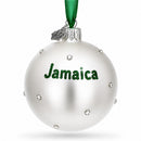 Flag of Jamaica Glass Ball Christmas Ornament 3.25 Inches
