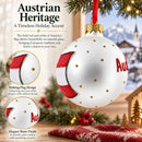 Flag of Austria Glass Ball Christmas Ornament 3.25 Inches
