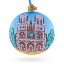 Notre-Dame De Paris Cathedral, France Glass Ball Christmas Ornament 4 Inches