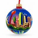 Dallas, Texas, USA Glass Christmas Ornament 3.25 Inches